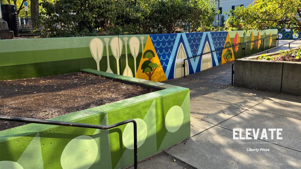 Liberty Plaza - West Facing Wall with mural