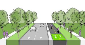 division street bikeway extension concept design - cross section