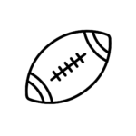 white football icon with black outline